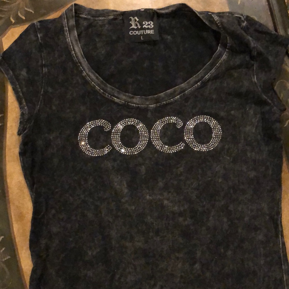 R 23 Couture Boutique black COCO T-shirt Women’s L